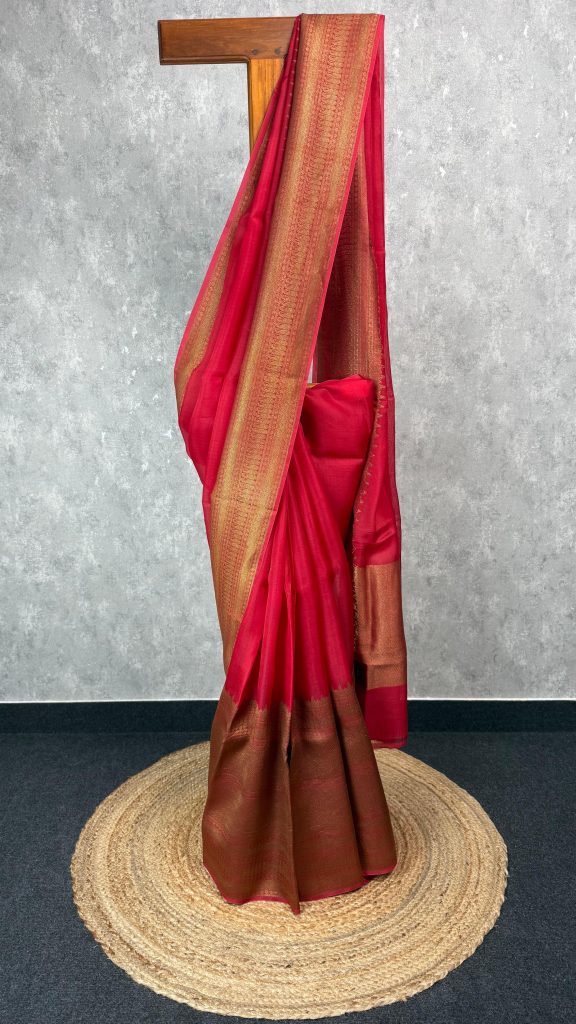 KORA ANTIQUE ZARI BIG BORDER BANARASI SAREE