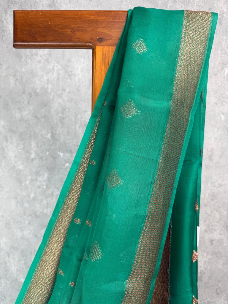 SILK ORGANZA ANTIQUE ZARI BANARASI SAREE - Image 2