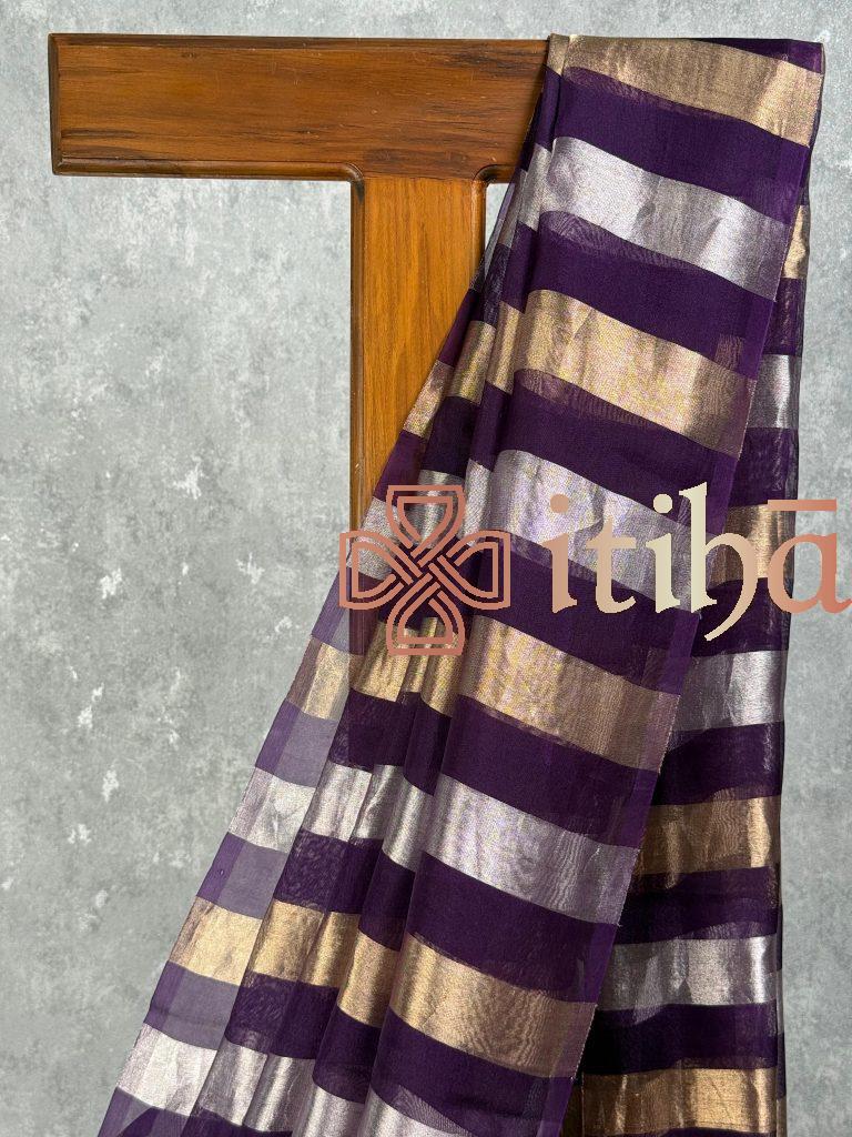 SILK ORGANZA ZARI STRIPES SAREE - Image 2