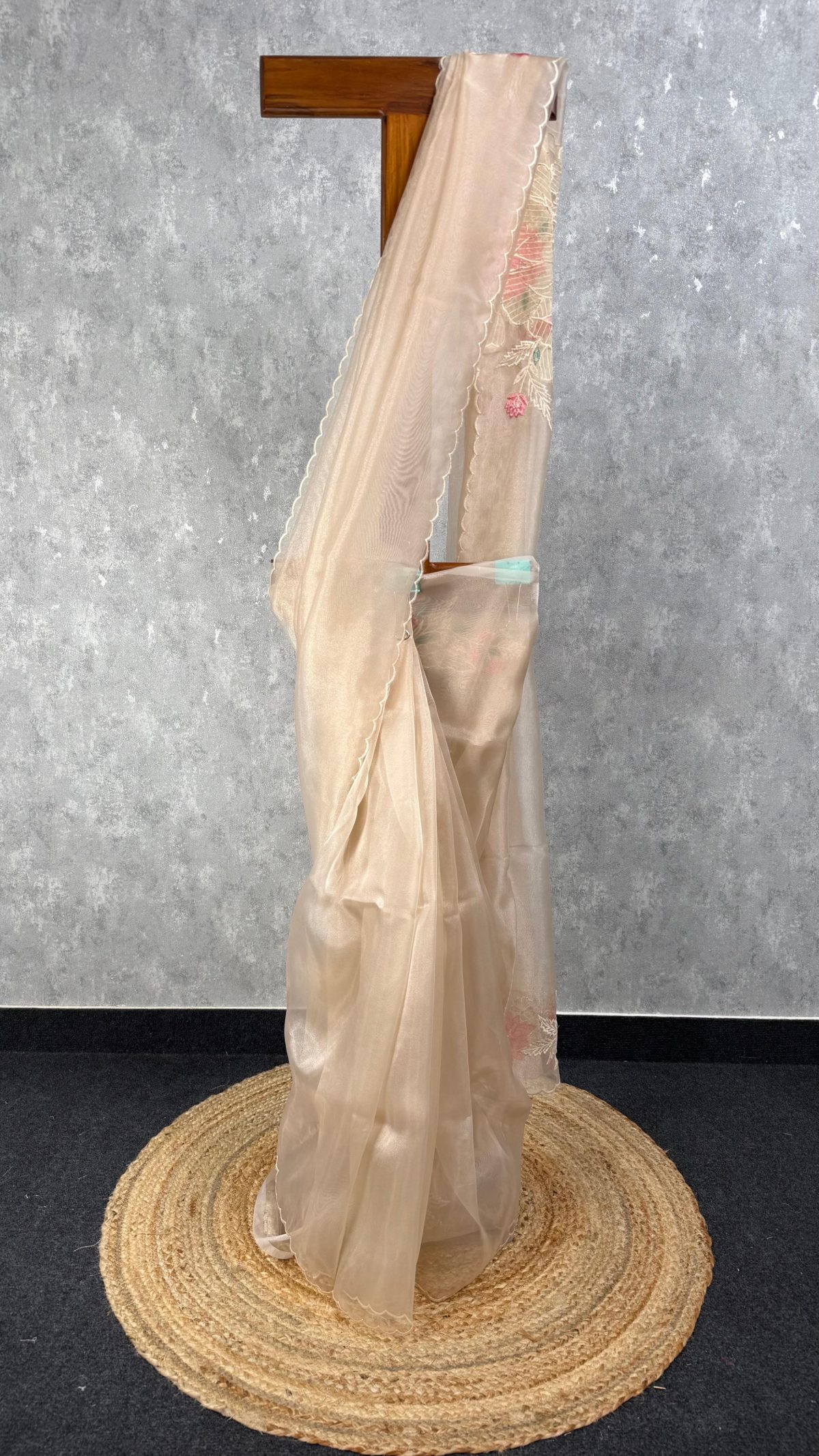 ORGANZA APPLIQUE EMBROIDERY SAREE