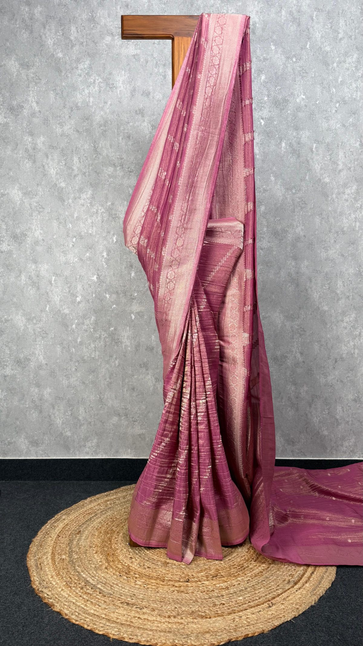 CRUSHED TISSUE SILK BANARASI SAREE