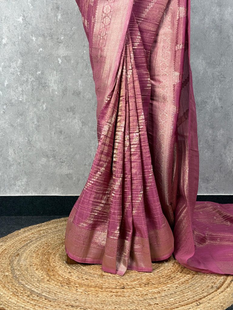 CRUSHED TISSUE SILK BANARASI SAREE - Image 3