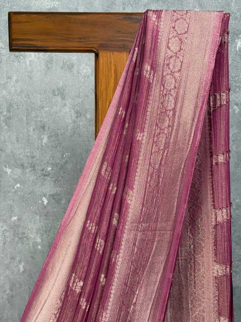 CRUSHED TISSUE SILK BANARASI SAREE - Image 2