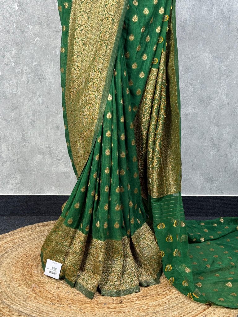 VISCOSE GEORGETTE BANARASI SAREE - Image 3