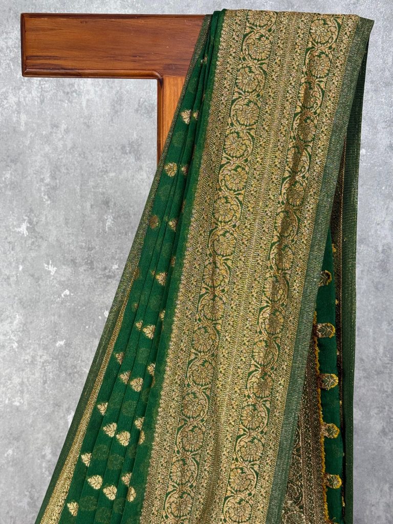 VISCOSE GEORGETTE BANARASI SAREE - Image 2