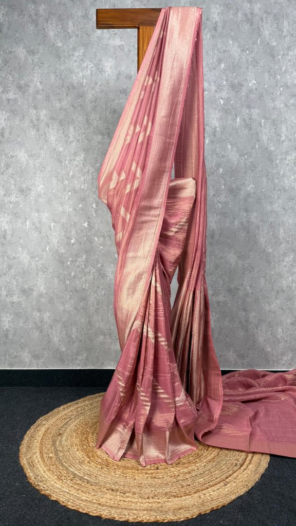 CRUSHED TISSUE GEORGETTE BANARASI SAREE