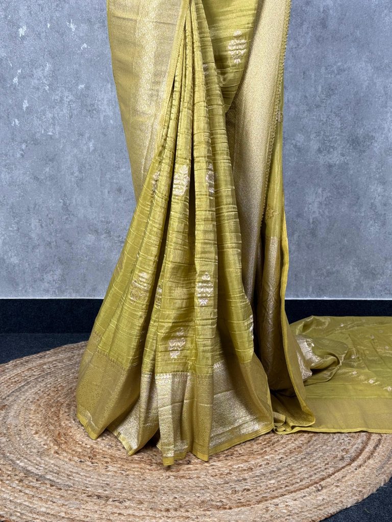 CRUSHED TISSUE GEORGETTE BANARASI SAREE - Image 3