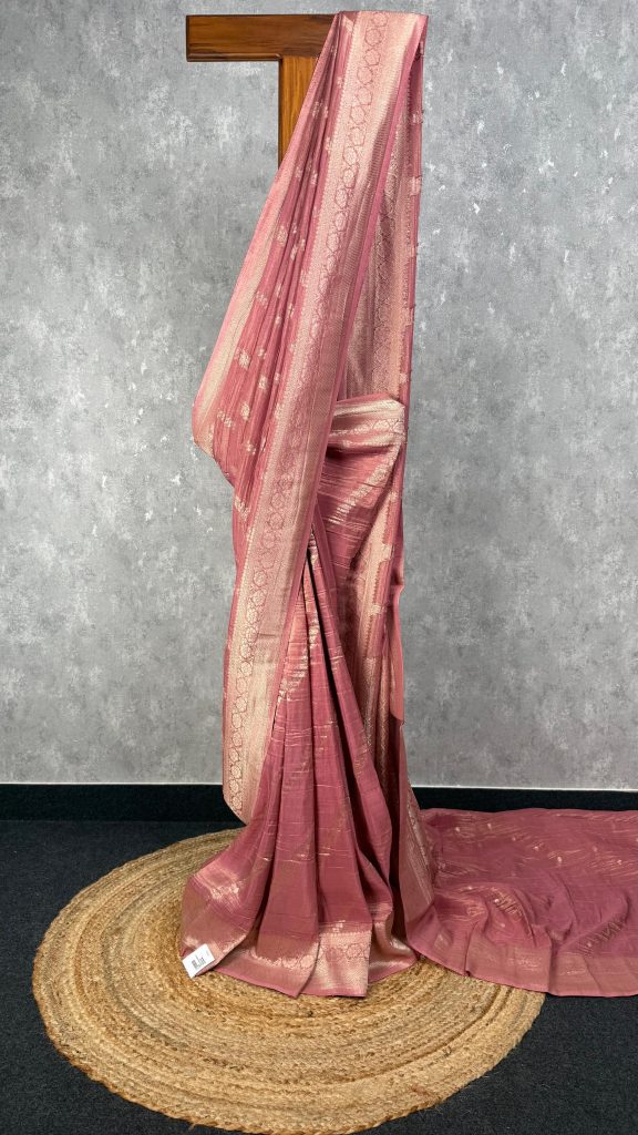 CRUSHED TISSUE GEORGETTE BANARASI SAREE