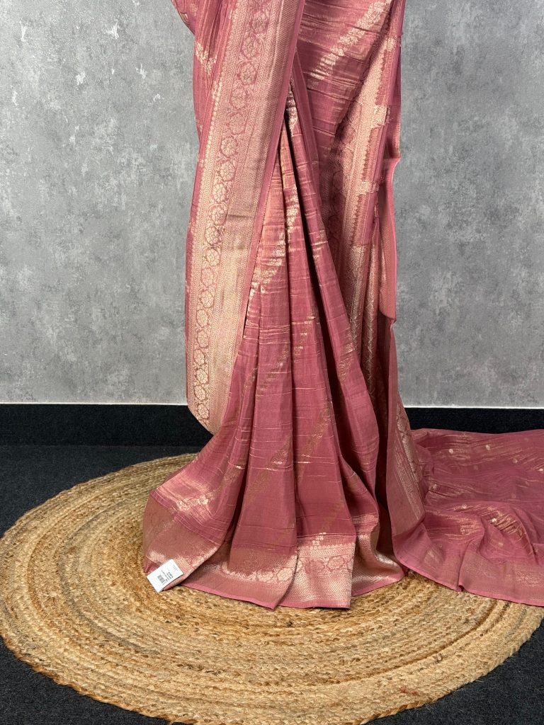 CRUSHED TISSUE GEORGETTE BANARASI SAREE - Image 3