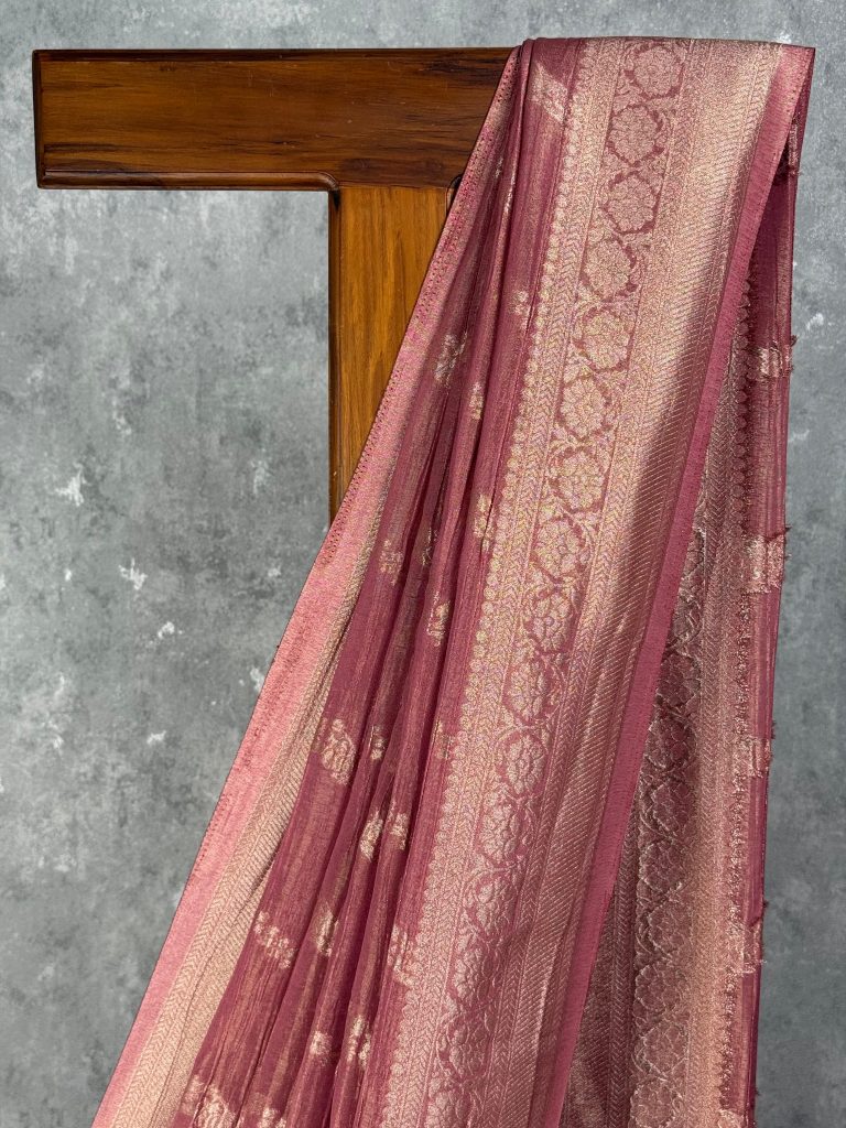 CRUSHED TISSUE GEORGETTE BANARASI SAREE - Image 2