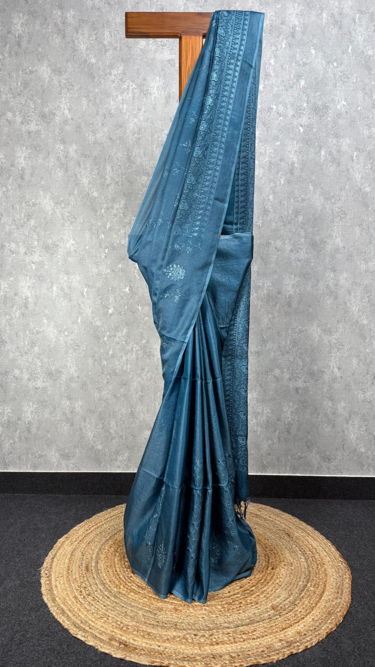 TUSSAR SILK EMBROIDERY SAREE