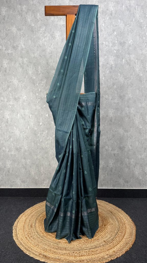 TUSSAR SILK EMBROIDERY SAREE