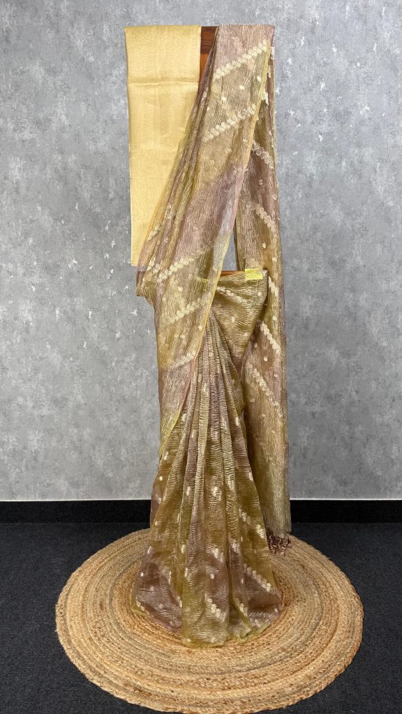 CRUSHED TISSUE ORGANZA BANARASI SAREE