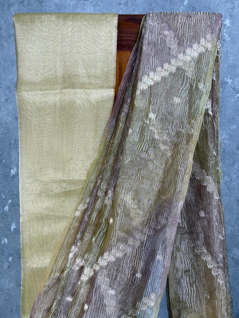 CRUSHED TISSUE ORGANZA BANARASI SAREE - Image 2