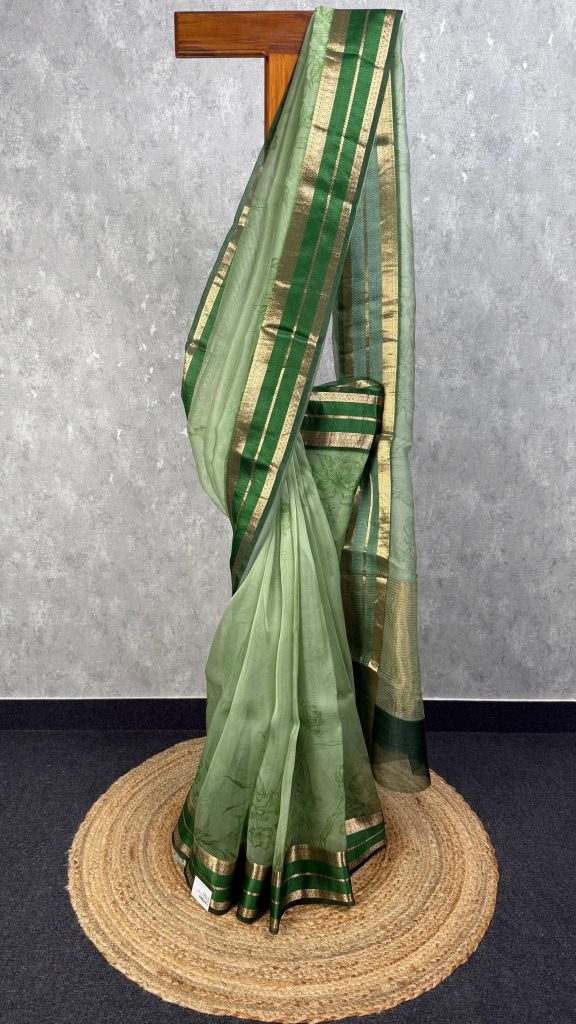 SILK ORGANZA PRINTED SAREE
