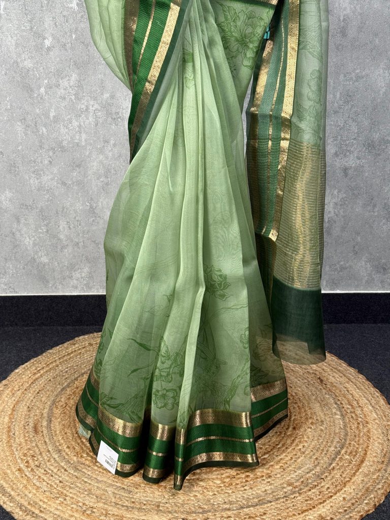 SILK ORGANZA PRINTED SAREE - Image 3