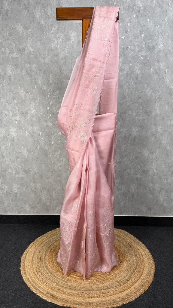 SILK ORGANZA CHORD EMBROIDERY SAREE