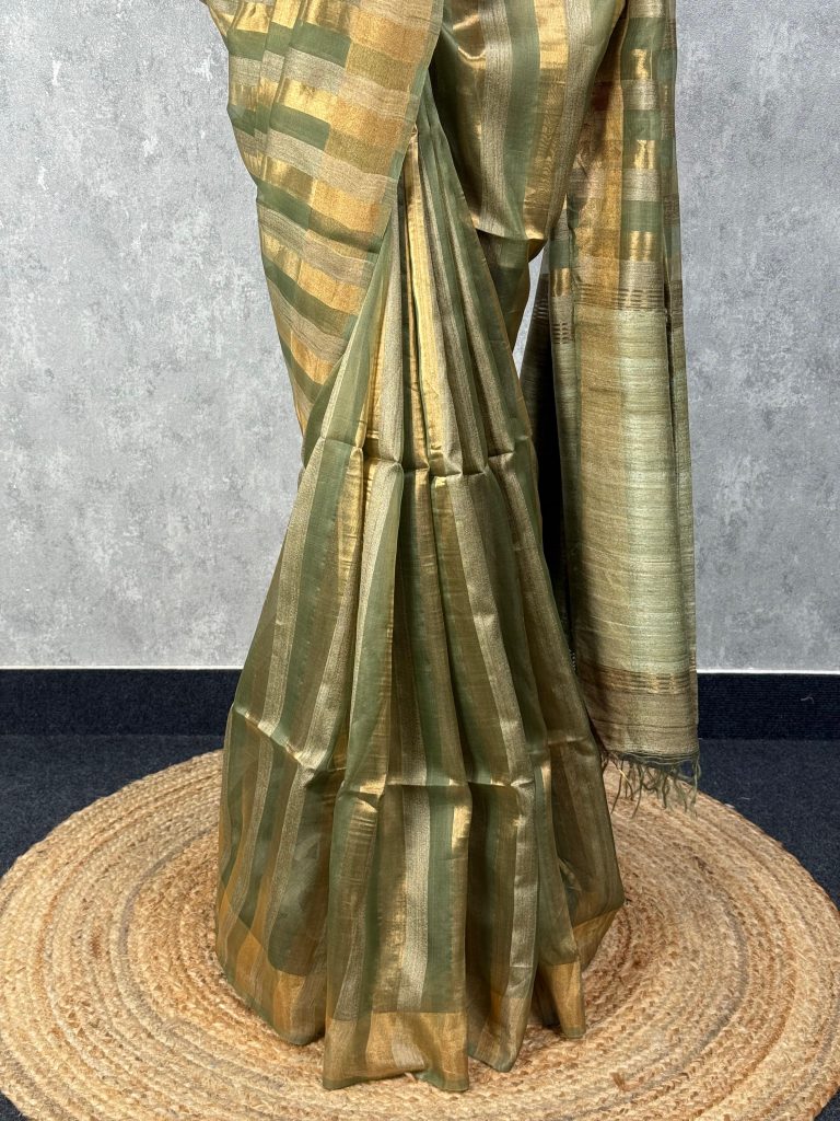 MUSLIN TUSSAR SILK SAREE - Image 3