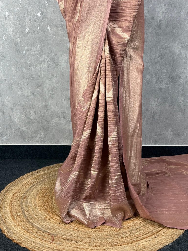 CRUSHED TISSUE GEORGETTE BANARASI SAREE - Image 3