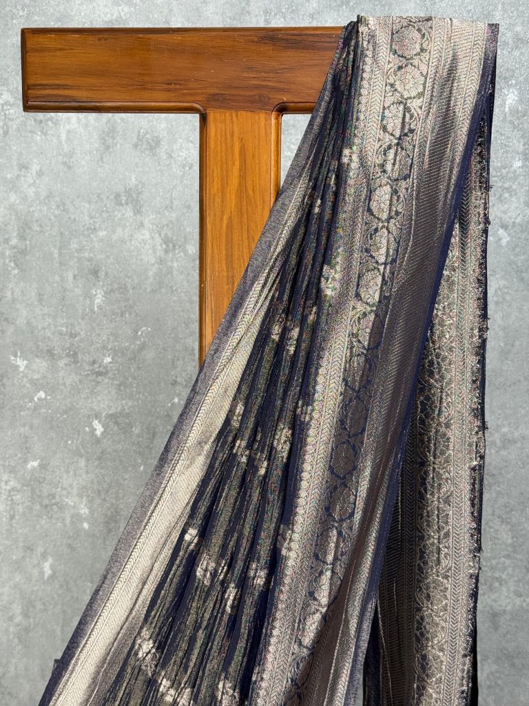 CRUSHED TISSUE SILK BANARASI SAREE - Image 2