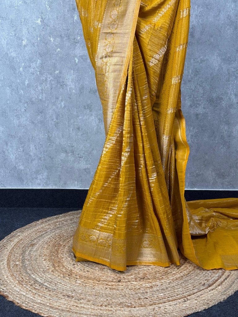 CRUSHED TISSUE SILK BANARASI SAREE - Image 3