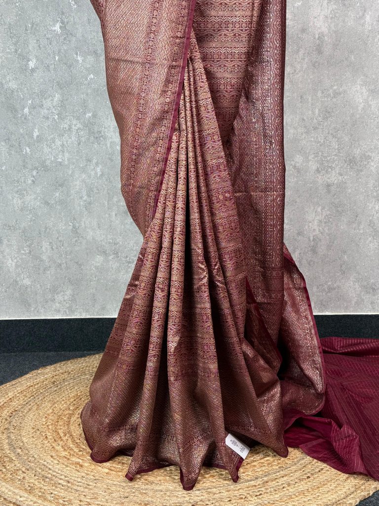 CHANDERI ANTIQUE ZARI BROCADE BANARASI SAREE - Image 3