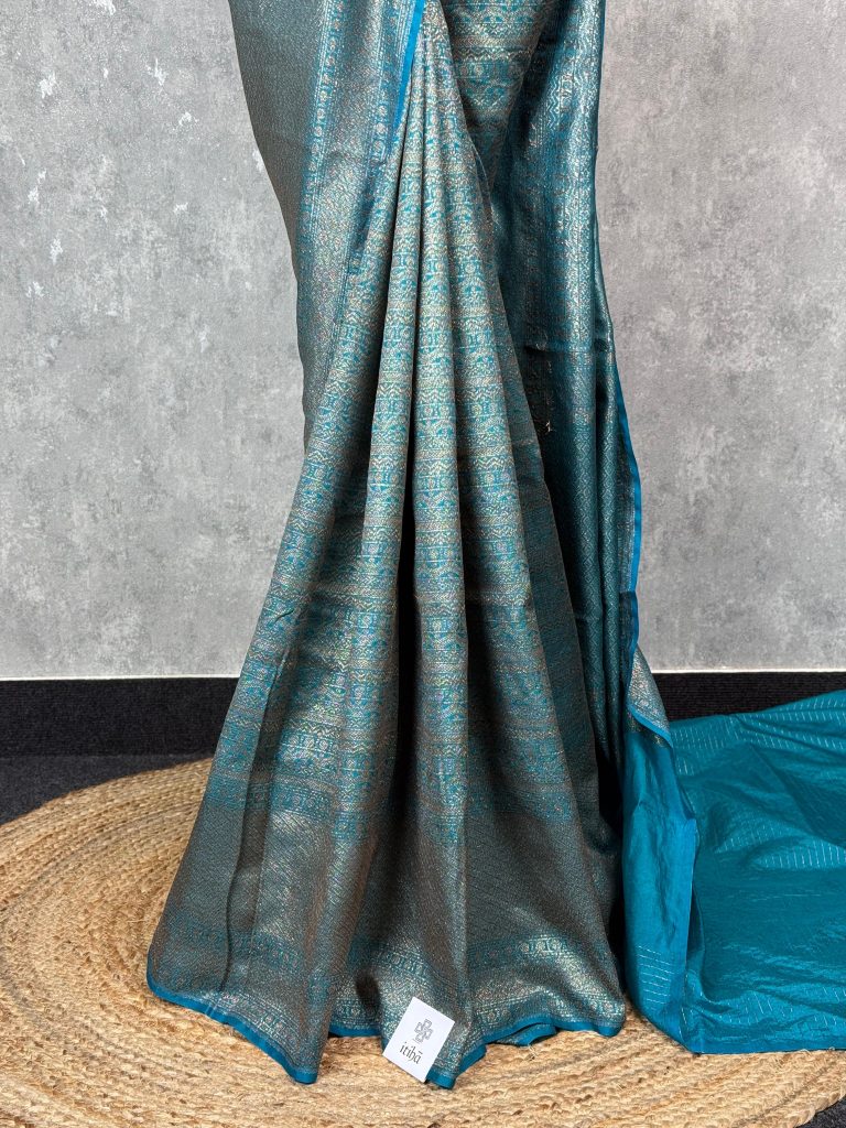 CHANDERI ANTIQUE ZARI BROCADE BANARASI SAREE - Image 3