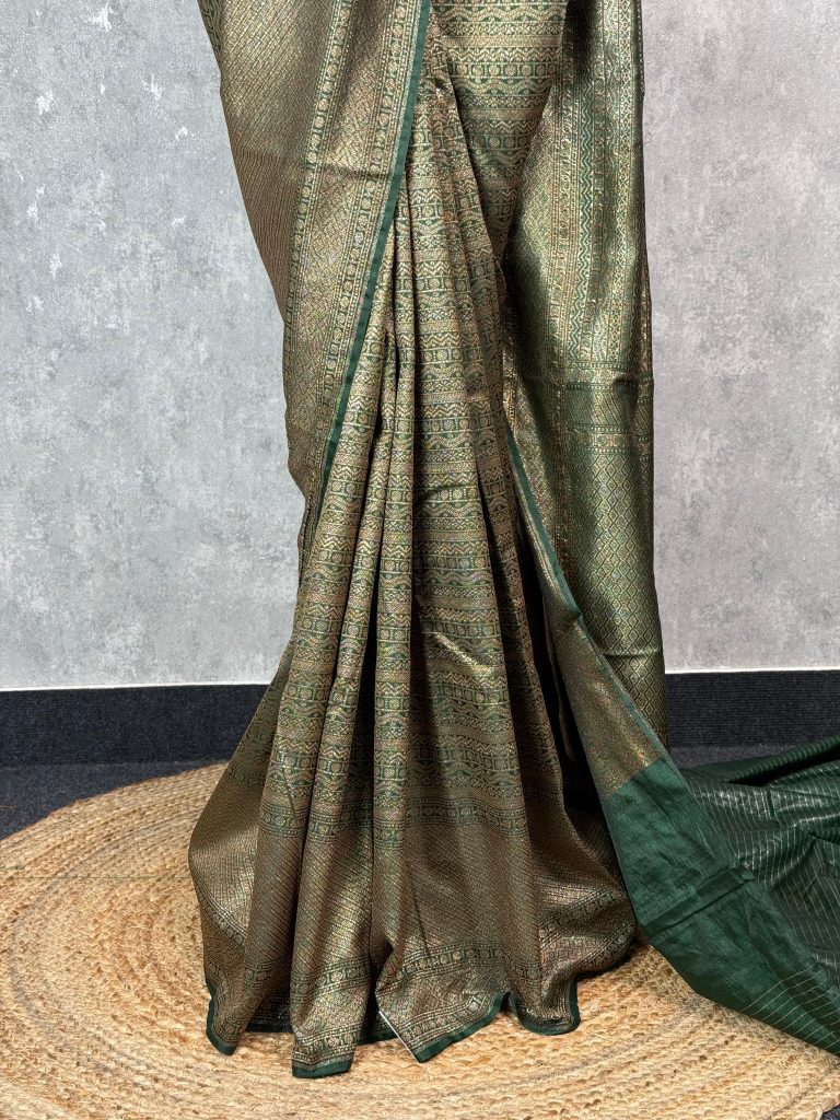 CHANDERI ANTIQUE ZARI BROCADE BANARASI SAREE - Image 3