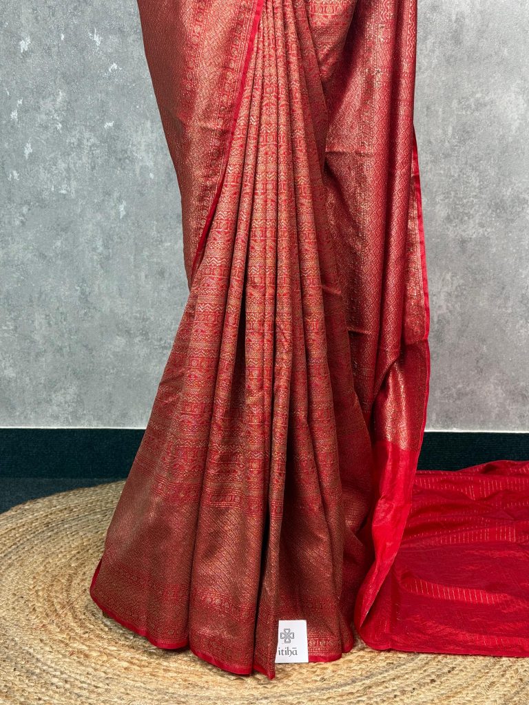 CHANDERI ANTIQUE ZARI BROCADE BANARASI SAREE - Image 3