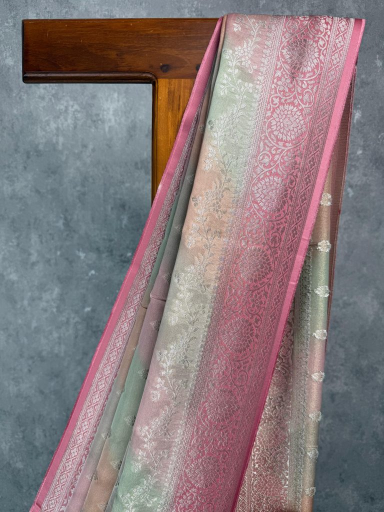 SATIN GEORGETTE BANARASI SAREE - Image 2
