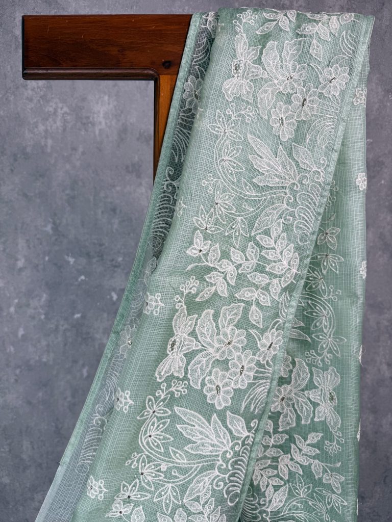 TUSSAR KOTA EMBROIDERY SAREE - Image 2