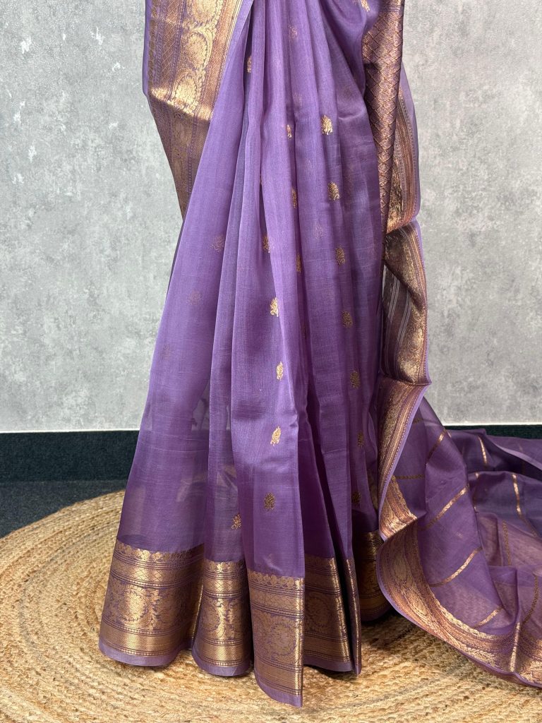 SILK ORGANZA ANTIQUE ZARI BANARASI SAREE - Image 3