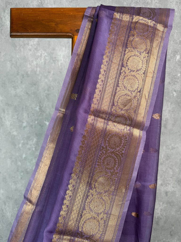 SILK ORGANZA ANTIQUE ZARI BANARASI SAREE - Image 2