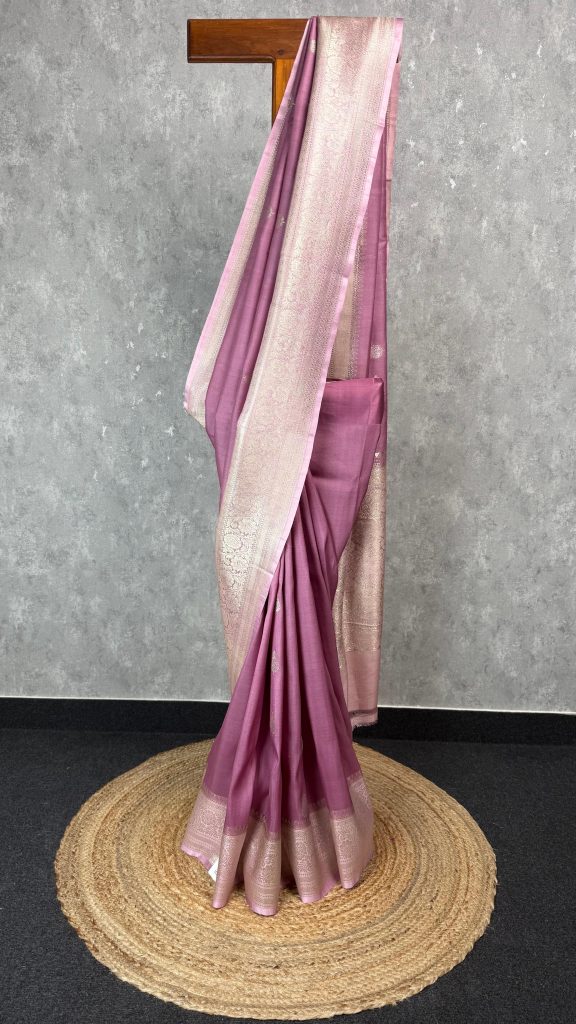 TUSSAR GEORGETTE CONTRAST BANARASI SAREE