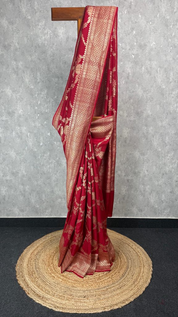 TUSSAR GEORGETTE JAAL WEAVING BANARASI SAREE