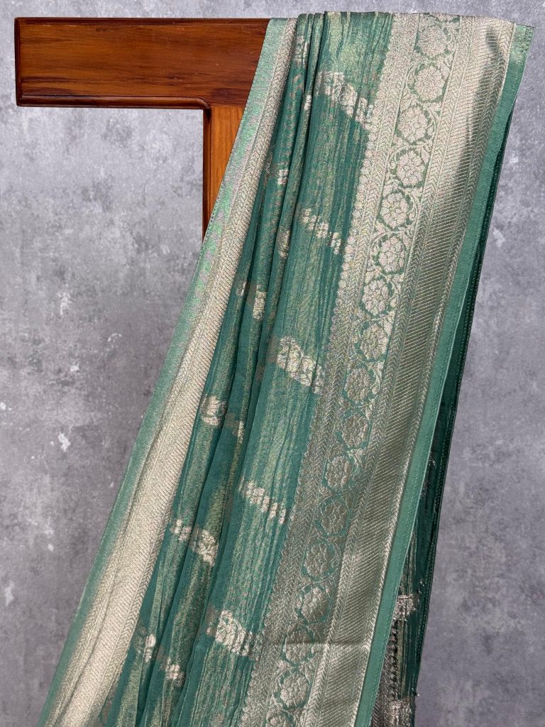 CRUSHED TISSUE SILK BANARASI SAREE - Image 2