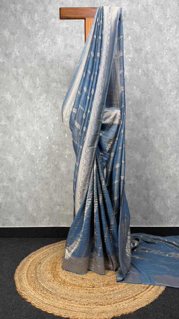 CRUSHED TISSUE SILK BANARSI SAREE