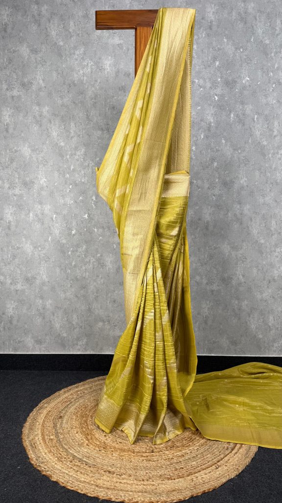 CRUSHED TISSUE GEORGETTE BANARASI SAREE