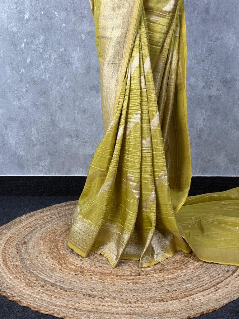 CRUSHED TISSUE GEORGETTE BANARASI SAREE - Image 3