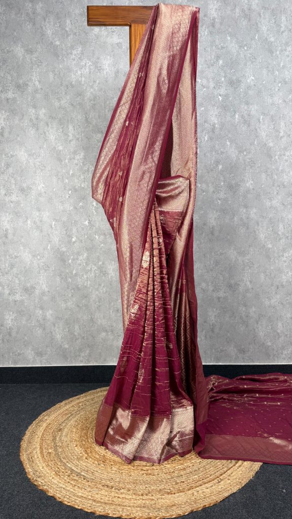 CRUSHED TISSUE GEORGETTE BANARASI SAREE