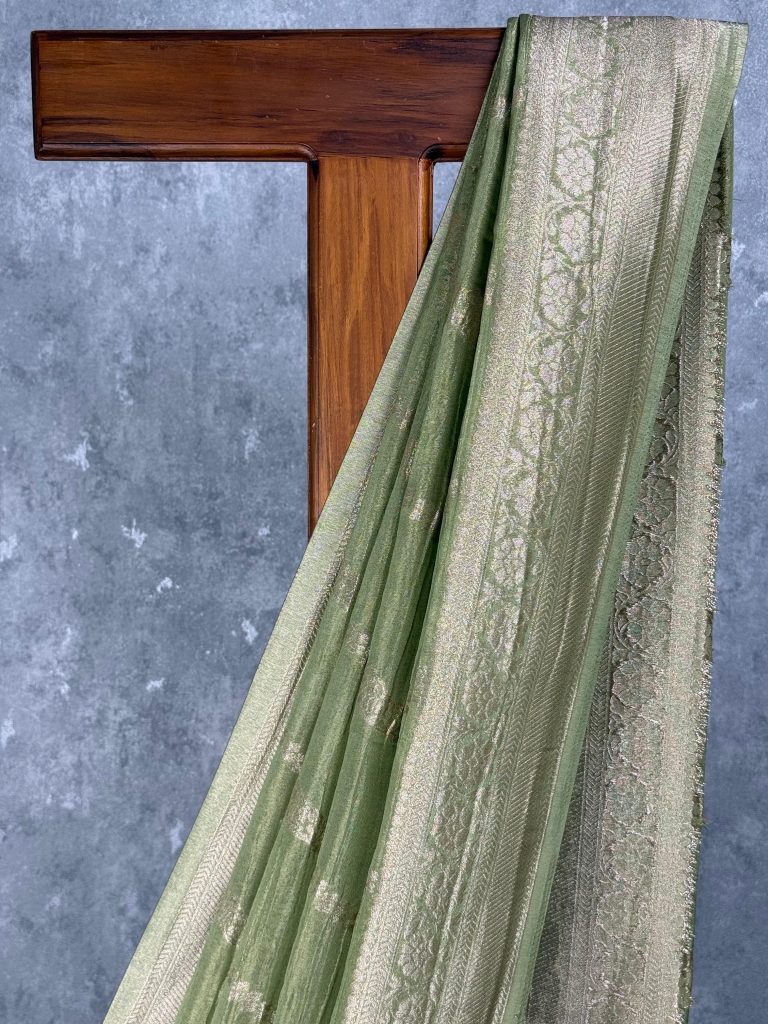 CRUSHED TISSUE GEORGETTE BANARASI SAREE - Image 2