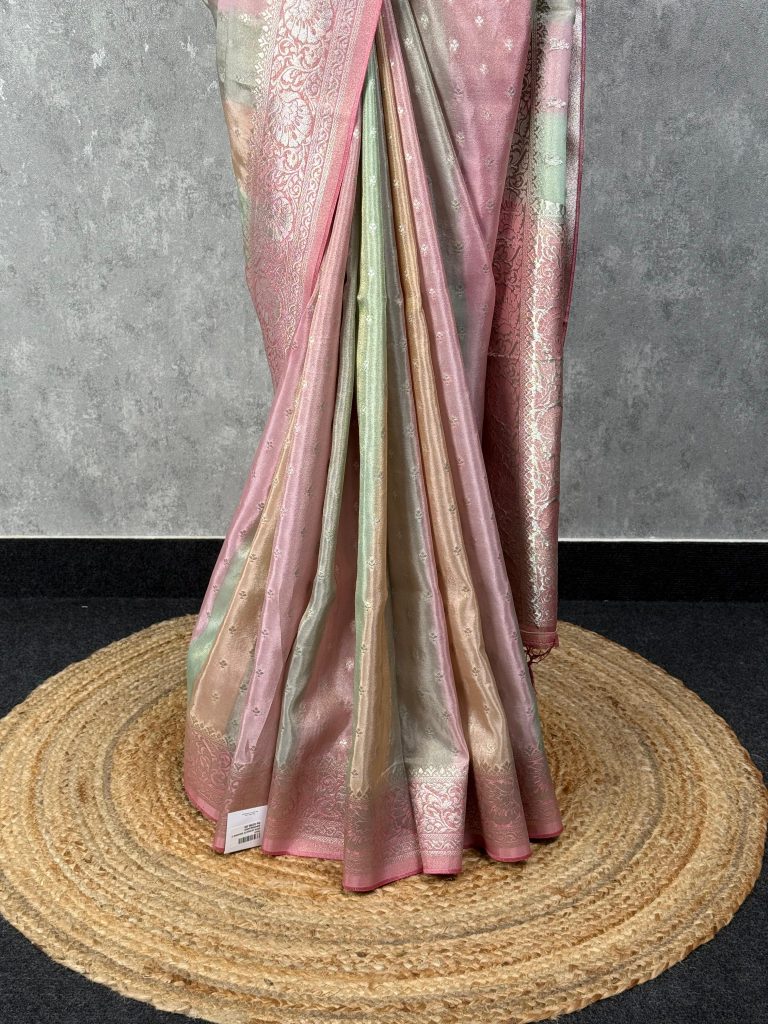 SATIN GEORGETTE BANARASI SAREE - Image 3