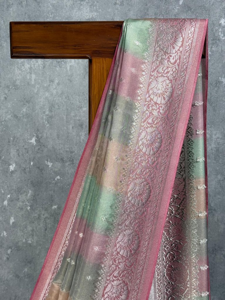 SATIN GEORGETTE BANARASI SAREE - Image 2