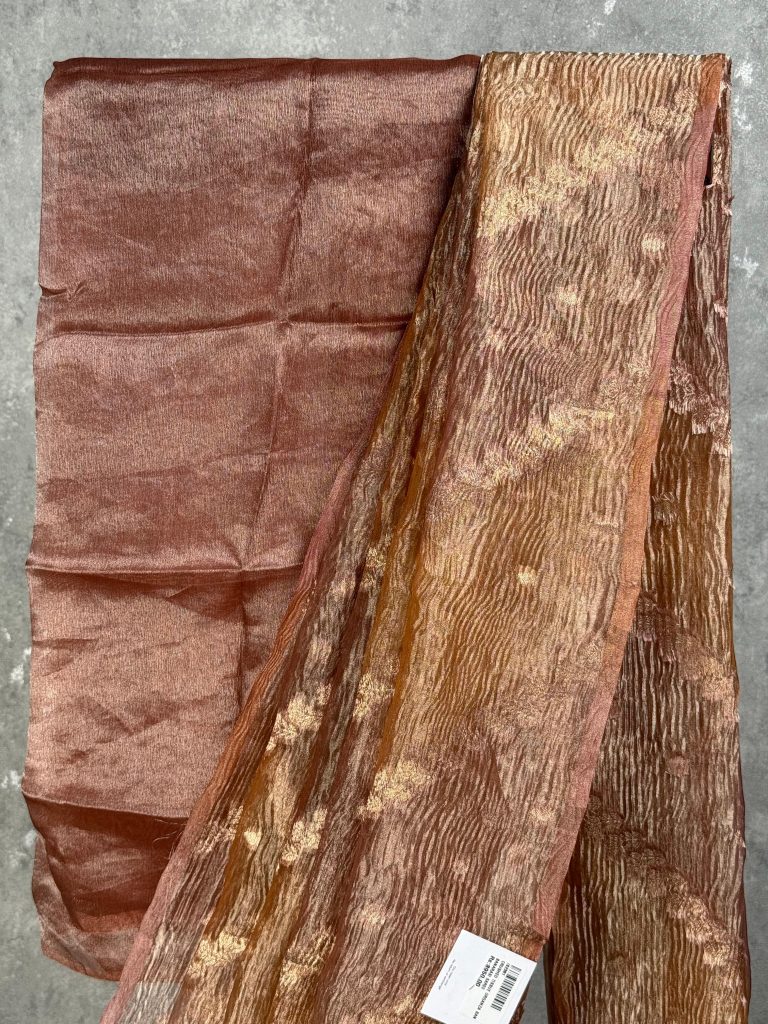 CRUSHED TISSUE ORGANZA BANARASI SAREE - Image 2