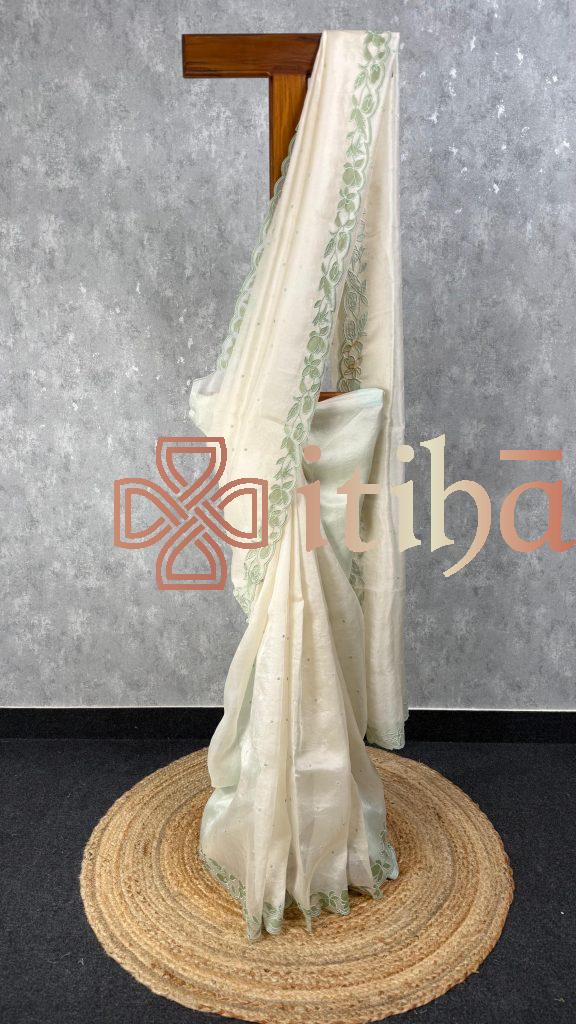 SILK ORGANZA EMBROIDERY SAREE