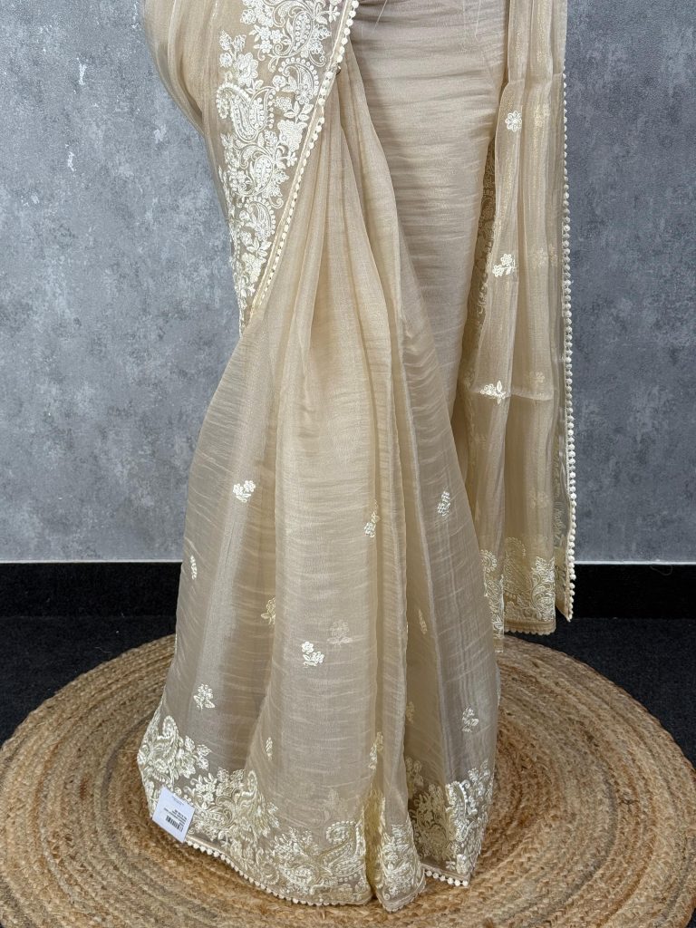 ORGANZA EMBROIDERY SAREE - Image 3