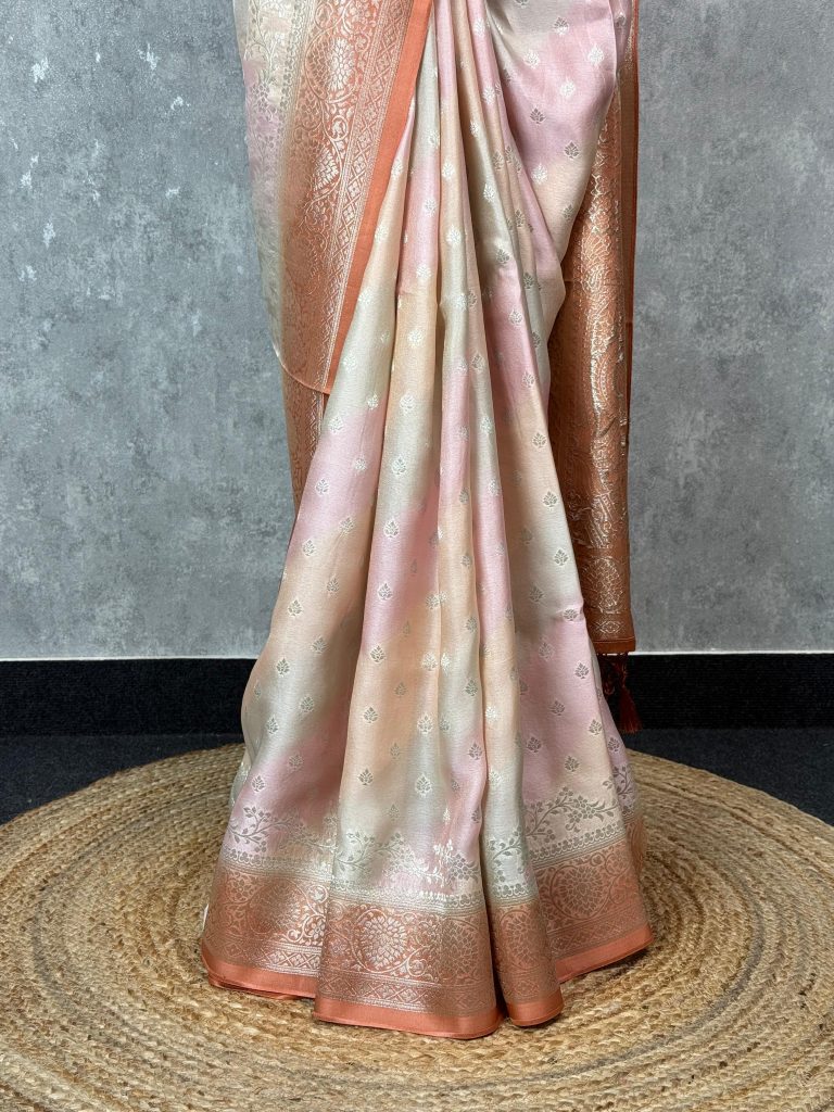SATIN GEORGETTE BANARASI SAREE - Image 3