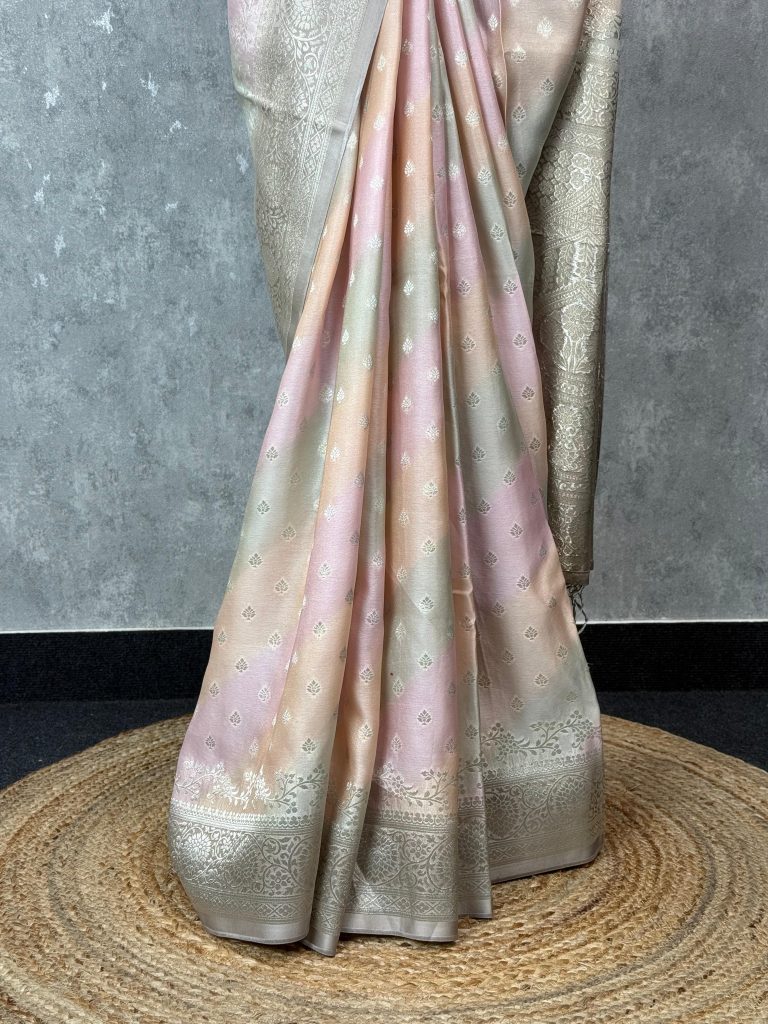 SATIN GEORGETTE BANARASI SAREE - Image 3