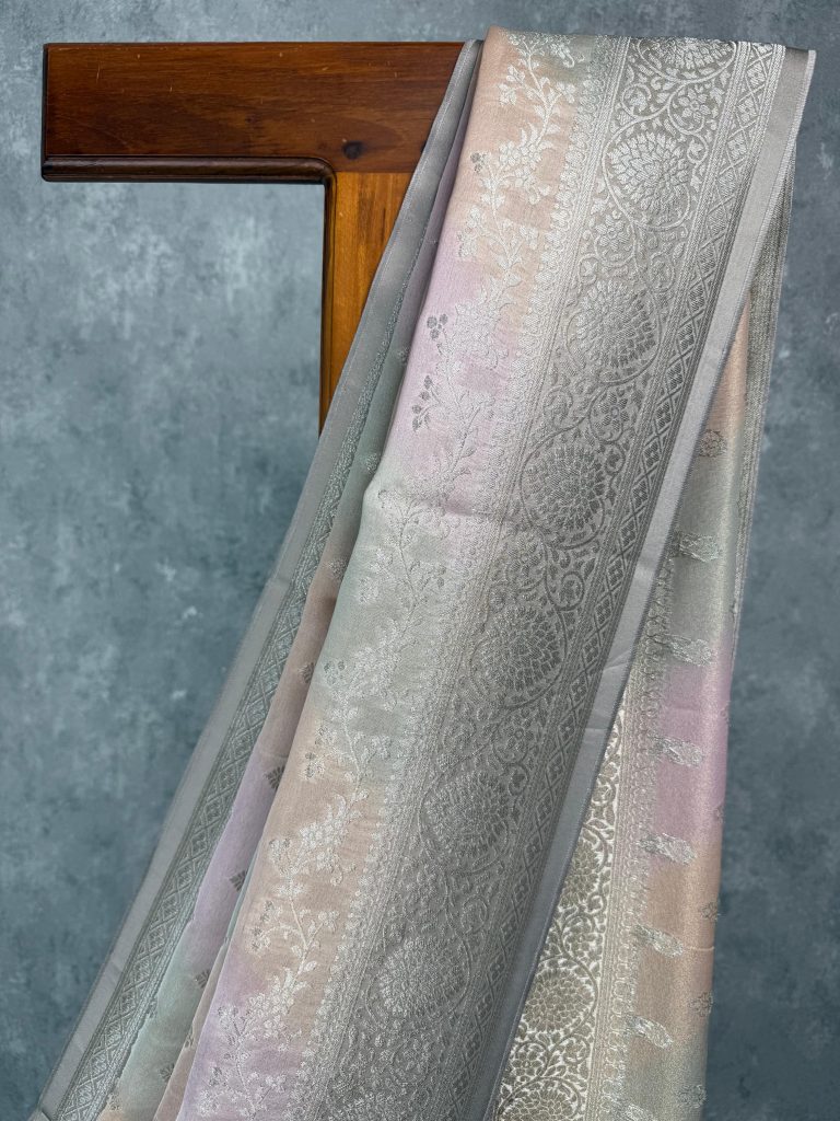 SATIN GEORGETTE BANARASI SAREE - Image 2