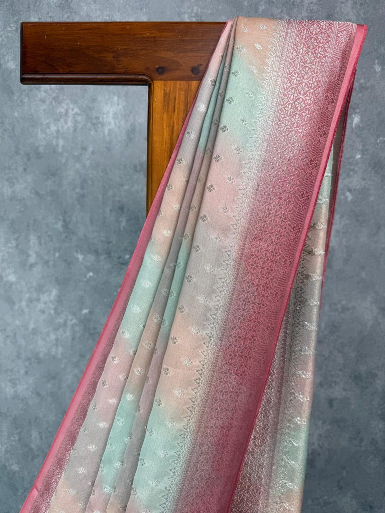 SATIN GEORGETTE BANARASI SAREE - Image 2